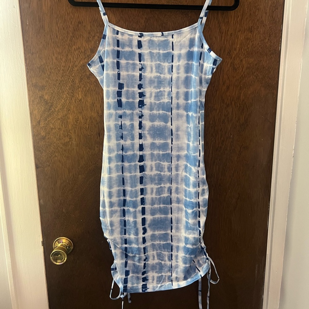 SHEIN Blue Tie Dye Mini Dress